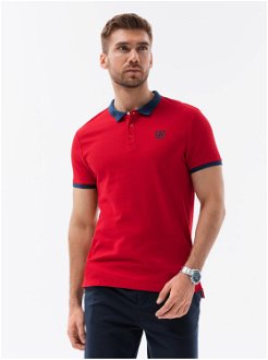 Červené pánske polo tričko Ombre Clothing