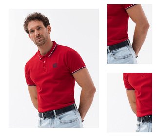 Červené pánske polo tričko Ombre Clothing 3