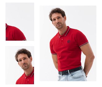 Červené pánske polo tričko Ombre Clothing 4