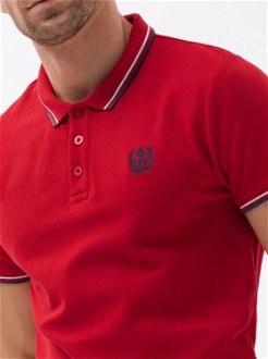 Červené pánske polo tričko Ombre Clothing 5