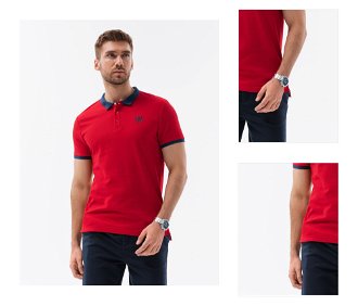 Červené pánske polo tričko Ombre Clothing 3