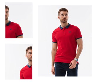 Červené pánske polo tričko Ombre Clothing 4