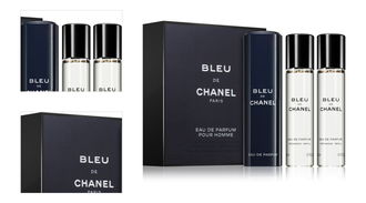 Chanel Bleu de Chanel travel parfumovaná voda (1x plniteľná + 2x náplň) pre mužov 3 x 20 ml 4