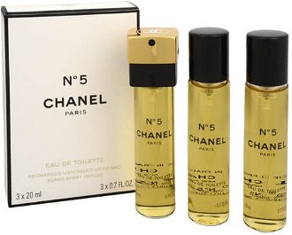 Chanel No. 5 - toaletná voda s rozprašovačom - náplň (3 x 20 ml) 60 ml