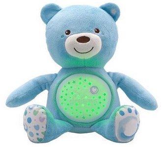 Chicco medvedík s projektorom modrá,CHICCO Medvedík uspávačik s projektorom a hudbou Baby Bear First Dreams - modrá 0m+