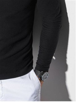 Čierna pánska polokošeľa s dlhým rukávom Ombre Clothing L132 9