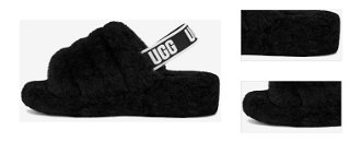 Čierna dámska domáca obuv z ovčej kožušiny UGG Fluff Yeah Slide 3