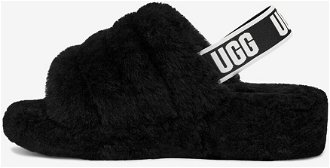 Čierna dámska domáca obuv z ovčej kožušiny UGG Fluff Yeah Slide 2