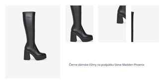 Čierne dámske čižmy na podpätku Steve Madden Phoenix 1