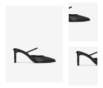 Čierne dámske kožené lodičky Calvin Klein Padded Curved Stil Mule Pump 3