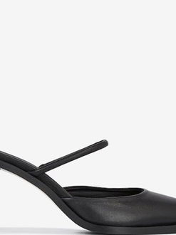 Čierne dámske kožené lodičky Calvin Klein Padded Curved Stil Mule Pump 5