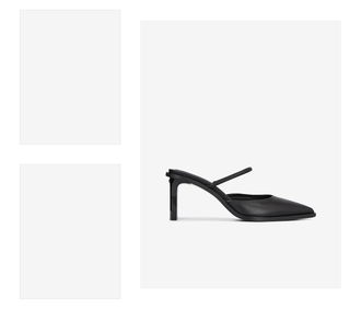 Čierne dámske kožené lodičky Calvin Klein Padded Curved Stil Mule Pump 4