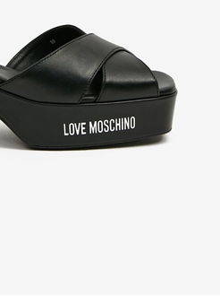 Čierne dámske kožené sandále Love Moschino 9