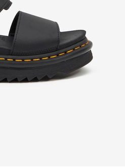 Čierne dámske kožené sandále na platforme Dr. Martens Voss 9