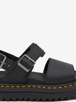 Čierne dámske kožené sandále na platforme Dr. Martens Voss 5