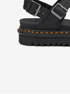 Čierne dámske kožené sandále na platforme Dr. Martens Voss 8