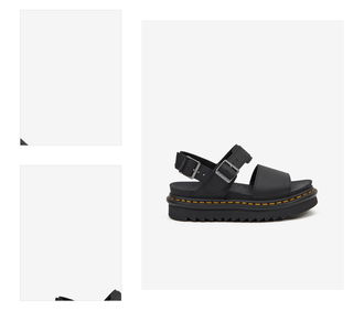 Čierne dámske kožené sandále na platforme Dr. Martens Voss 4