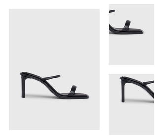 Čierne dámske kožené pantofle na podpätku Calvin Klein Heel Mule 3