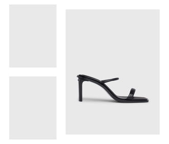 Čierne dámske kožené pantofle na podpätku Calvin Klein Heel Mule 4