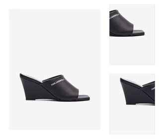 Čierne dámske kožené šľapky KARL LAGERFELD Rialto Open Toe Mule 3