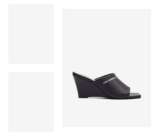 Čierne dámske kožené šľapky KARL LAGERFELD Rialto Open Toe Mule 4