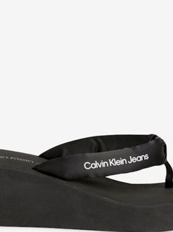 Čierne dámske žabky na kline Calvin Klein Jeans 5