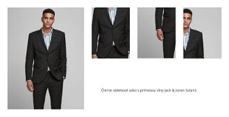 Čierne oblekové sako s prímesou vlny Jack & Jones Solaris 1
