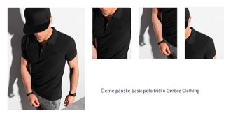 Čierna pánska basic polokošeľa Ombre Clothing S1374  basic 1