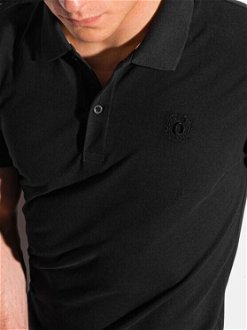 Čierna pánska basic polokošeľa Ombre Clothing S1374  basic 5
