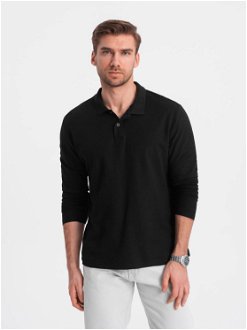 Čierne pánske polo tričko Ombre Clothing