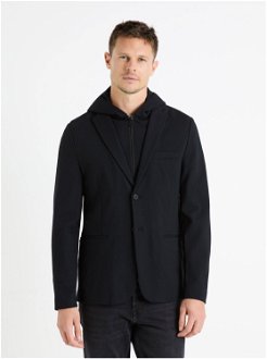 Čierne pánske sako s kapucňou Celio Fublaz