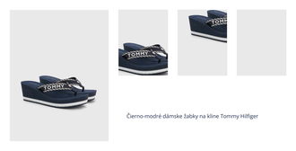 Čierno-modré dámske žabky na kline Tommy Hilfiger 1