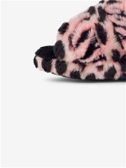 Čierno-ružové dámske vzorované papuče z umelého kožúška UGG 8