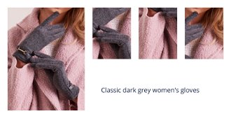 Classic dark grey women's gloves 1