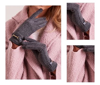 Classic dark grey women's gloves 3