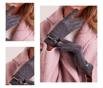 Classic dark grey women's gloves 4
