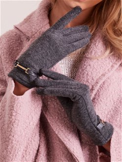 Classic dark grey women's gloves 2