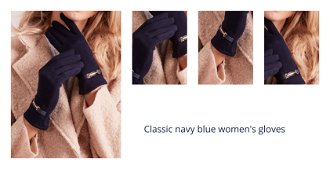 Classic navy blue women's gloves 1