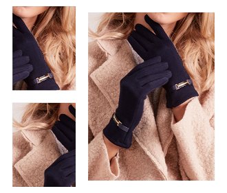 Classic navy blue women's gloves 4