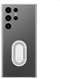 Puzdro Clear Gadget pre Samsung Galaxy S23 Ultra, transparent (s odnímateľným úchytom)
