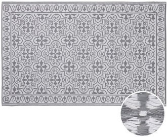 COLOUR CLASH Vonkajší koberec kachličky  180 x 120 cm - sivá/biela