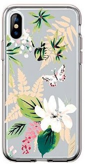 Comma kryt Butterfly Crystal Flower Series pre iPhone XS Max, white