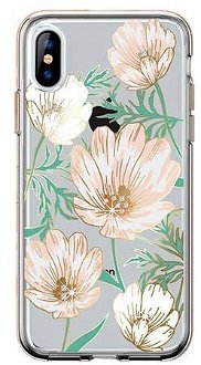 Comma kryt Magnolia Crystal Flower Series pre iPhone XS, white