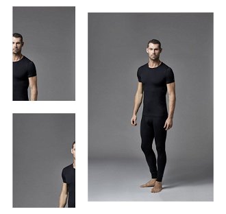 Dagi Men's Black Crew Neck Short Sleeve Top Thermal Underwear 4
