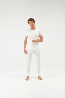 Dagi Ecru Crew Neck Short Sleeve Men's Single Top Thermal Underwear.
