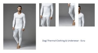 Dagi Men's Ecru V-Neck Long Sleeved Thermal Tops and Underwear 1