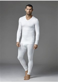 Dagi Men's Ecru V-Neck Long Sleeved Thermal Tops and Underwear
