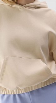 Dámska nerozopínateľná tepláková mikina s kapucňou z organickej bavlny - krémová 5
