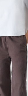 Dámske casual nohavice so širokými nohavicami - hnedé 5
