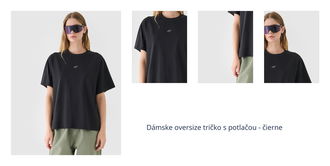 Dámske oversize tričko s potlačou - čierne 1